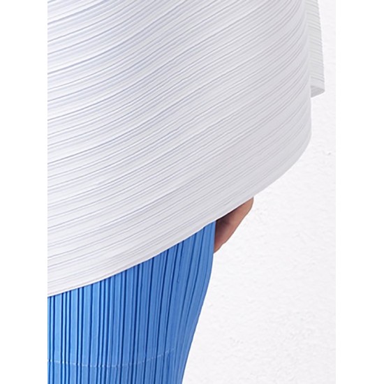 Simple Loose Sleeveless Pleated Asymmetric Solid Color Round-Neck Vest Top Simple Loose Sleeveless Pleated Asymmetric Solid Color Round-Neck Vest Top