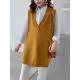 Trendy Sleeveless Split-Side Solid Color V-Neck Knitted Vest Trendy Sleeveless Split-Side Solid Color V-Neck Knitted Vest