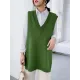Trendy Sleeveless Split-Side Solid Color V-Neck Knitted Vest Trendy Sleeveless Split-Side Solid Color V-Neck Knitted Vest