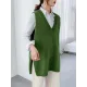 Trendy Sleeveless Split-Side Solid Color V-Neck Knitted Vest Trendy Sleeveless Split-Side Solid Color V-Neck Knitted Vest