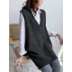 Trendy Sleeveless Split-Side Solid Color V-Neck Knitted Vest Trendy Sleeveless Split-Side Solid Color V-Neck Knitted Vest