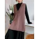 Trendy Sleeveless Split-Side Solid Color V-Neck Knitted Vest Trendy Sleeveless Split-Side Solid Color V-Neck Knitted Vest