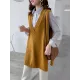 Trendy Sleeveless Split-Side Solid Color V-Neck Knitted Vest Trendy Sleeveless Split-Side Solid Color V-Neck Knitted Vest