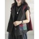 Artistic Retro Loose Denim Sleeveless Buttoned Contrast Color Hooded Vest Outerwear Artistic Retro Loose Denim Sleeveless Buttoned Contrast Color Hooded Vest Outerwear