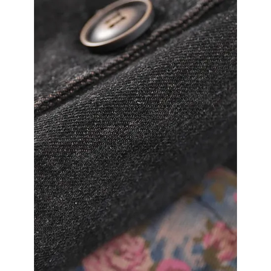 Artistic Retro Loose Denim Sleeveless Buttoned Contrast Color Hooded Vest Outerwear Artistic Retro Loose Denim Sleeveless Buttoned Contrast Color Hooded Vest Outerwear
