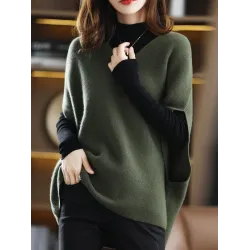 Casual Sleeveless Loose Solid Color V-Neck Vest Top