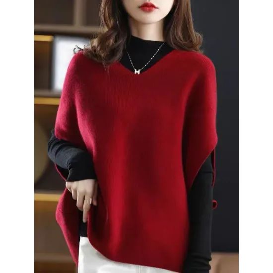 Casual Sleeveless Loose Solid Color V-Neck Vest Top Casual Sleeveless Loose Solid Color V-Neck Vest Top