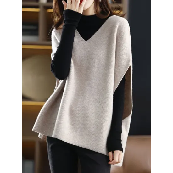 Casual Sleeveless Loose Solid Color V-Neck Vest Top Casual Sleeveless Loose Solid Color V-Neck Vest Top