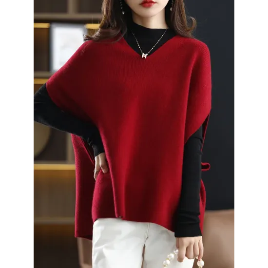 Casual Sleeveless Loose Solid Color V-Neck Vest Top Casual Sleeveless Loose Solid Color V-Neck Vest Top