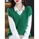 Casual Sleeveless Loose Solid Color V-Neck Vest Top Casual Sleeveless Loose Solid Color V-Neck Vest Top