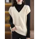 Casual Sleeveless Loose Solid Color V-Neck Vest Top Casual Sleeveless Loose Solid Color V-Neck Vest Top