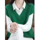Casual Sleeveless Loose Solid Color V-Neck Vest Top Casual Sleeveless Loose Solid Color V-Neck Vest Top
