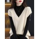 Casual Sleeveless Loose Solid Color V-Neck Vest Top Casual Sleeveless Loose Solid Color V-Neck Vest Top