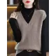 Casual Sleeveless Loose Solid Color V-Neck Vest Top Casual Sleeveless Loose Solid Color V-Neck Vest Top
