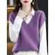 Casual Sleeveless Loose Solid Color V-Neck Vest Top Casual Sleeveless Loose Solid Color V-Neck Vest Top