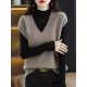 Casual Sleeveless Loose Solid Color V-Neck Vest Top Casual Sleeveless Loose Solid Color V-Neck Vest Top