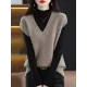 Casual Sleeveless Loose Solid Color V-Neck Vest Top Casual Sleeveless Loose Solid Color V-Neck Vest Top