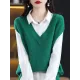 Casual Sleeveless Loose Solid Color V-Neck Vest Top Casual Sleeveless Loose Solid Color V-Neck Vest Top