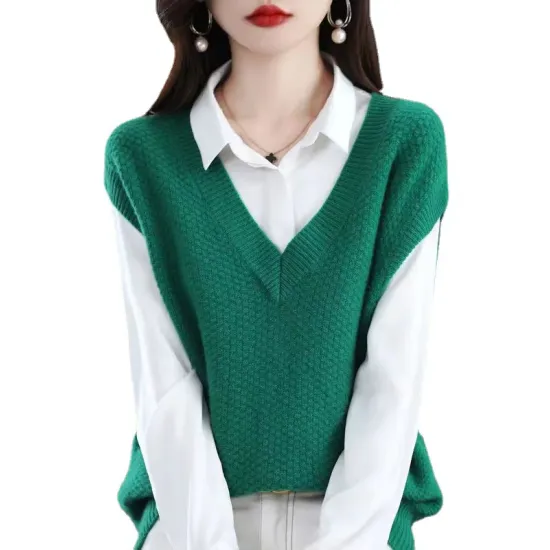 Casual Sleeveless Loose Solid Color V-Neck Vest Top Casual Sleeveless Loose Solid Color V-Neck Vest Top