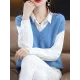 Casual Sleeveless Loose Solid Color V-Neck Vest Top Casual Sleeveless Loose Solid Color V-Neck Vest Top