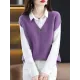 Casual Sleeveless Loose Solid Color V-Neck Vest Top Casual Sleeveless Loose Solid Color V-Neck Vest Top