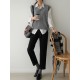 Casual Loose Sleeveless Solid Color V-Neck Sweater Vest Outerwear Casual Loose Sleeveless Solid Color V-Neck Sweater Vest Outerwear