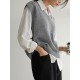Casual Loose Sleeveless Solid Color V-Neck Sweater Vest Outerwear Casual Loose Sleeveless Solid Color V-Neck Sweater Vest Outerwear