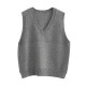 Casual Loose Sleeveless Solid Color V-Neck Sweater Vest Outerwear Casual Loose Sleeveless Solid Color V-Neck Sweater Vest Outerwear