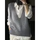 Casual Loose Knitting Sleeveless Solid Color V-Neck Vest Top Casual Loose Knitting Sleeveless Solid Color V-Neck Vest Top