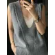 Casual Loose Knitting Sleeveless Solid Color V-Neck Vest Top Casual Loose Knitting Sleeveless Solid Color V-Neck Vest Top