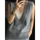 Casual Loose Knitting Sleeveless Solid Color V-Neck Vest Top Casual Loose Knitting Sleeveless Solid Color V-Neck Vest Top