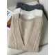 Casual Loose Knitting Sleeveless Solid Color V-Neck Vest Top Casual Loose Knitting Sleeveless Solid Color V-Neck Vest Top