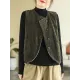 Vintage Sleeveless Loose Buttoned Split-Joint Solid Color Round-Neck Vest Outerwear Vintage Sleeveless Loose Buttoned Split-Joint Solid Color Round-Neck Vest Outerwear