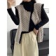 Original Creation Sleeveless Loose Buttoned Striped Round-Neck Vest Outerwear Original Creation Sleeveless Loose Buttoned Striped Round-Neck Vest Outerwear