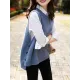 Casual Sleeveless Loose Solid Color Round-Neck Knitting Vest Outerwear Casual Sleeveless Loose Solid Color Round-Neck Knitting Vest Outerwear