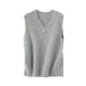 Casual Sleeveless Loose Solid Color V-Neck Vest Outerwear Casual Sleeveless Loose Solid Color V-Neck Vest Outerwear