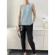 Casual Sleeveless Pleated Solid Color Round-Neck Vest Top Casual Sleeveless Pleated Solid Color Round-Neck Vest Top