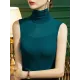 Stylish Skinny Sleeveless Mesh Split-Joint Solid Color High-Neck Vest Top Stylish Skinny Sleeveless Mesh Split-Joint Solid Color High-Neck Vest Top