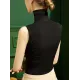 Stylish Skinny Sleeveless Mesh Split-Joint Solid Color High-Neck Vest Top Stylish Skinny Sleeveless Mesh Split-Joint Solid Color High-Neck Vest Top