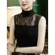 Stylish Selection Skinny Sleeveless Mesh Split-Joint Half Turtleneck Vest Top