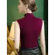 Stylish Selection Skinny Sleeveless Mesh Split-Joint Half Turtleneck Vest Top