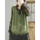 Casual Loose Sleeveless Buttoned Hollow Solid Color V-Neck Vest Outerwear Casual Loose Sleeveless Buttoned Hollow Solid Color V-Neck Vest Outerwear