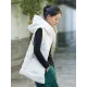 Simple Sleeveless Loose Keep Warm Cotton Quilted Solid Color Hooded Vest Outerwear Simple Sleeveless Loose Keep Warm Cotton Quilted Solid Color Hooded Vest Outerwear