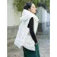 Simple Sleeveless Loose Keep Warm Cotton Quilted Solid Color Hooded Vest Outerwear Simple Sleeveless Loose Keep Warm Cotton Quilted Solid Color Hooded Vest Outerwear