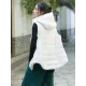 Simple Sleeveless Loose Keep Warm Cotton Quilted Solid Color Hooded Vest Outerwear Simple Sleeveless Loose Keep Warm Cotton Quilted Solid Color Hooded Vest Outerwear
