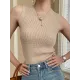 Casual Skinny Sleeveless Solid Color Round-Neck Vest Top Casual Skinny Sleeveless Solid Color Round-Neck Vest Top