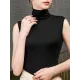 Stylish Selection Sleeveless Solid Color High-Neck Vest Top Stylish Selection Sleeveless Solid Color High-Neck Vest Top