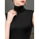 Stylish Selection Sleeveless Solid Color High-Neck Vest Top Stylish Selection Sleeveless Solid Color High-Neck Vest Top