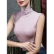 Stylish Selection Sleeveless Solid Color High-Neck Vest Top Stylish Selection Sleeveless Solid Color High-Neck Vest Top