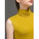 Stylish Selection Sleeveless Solid Color High-Neck Vest Top Stylish Selection Sleeveless Solid Color High-Neck Vest Top